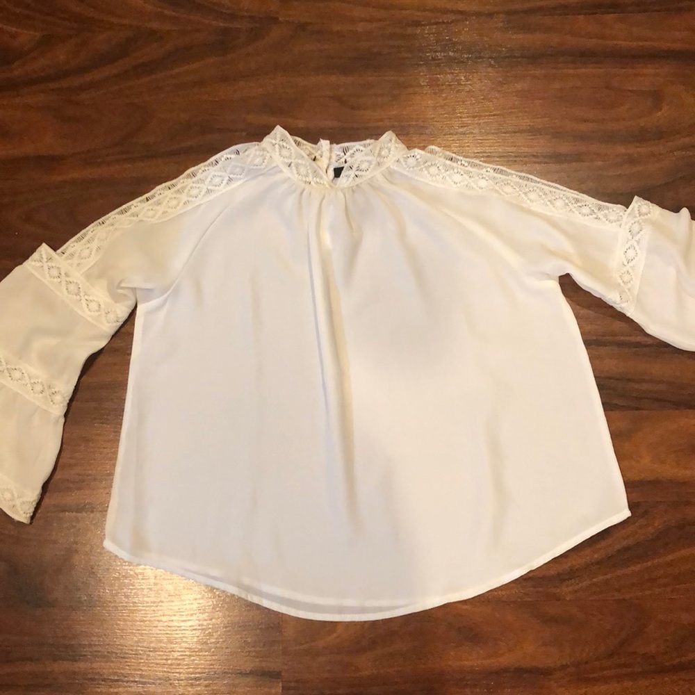 White long sleeve cut out shirt size xsmall